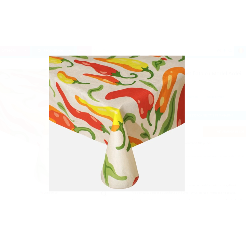 Fata de Masa Plastifiata cu Model Ardei 180x140cm