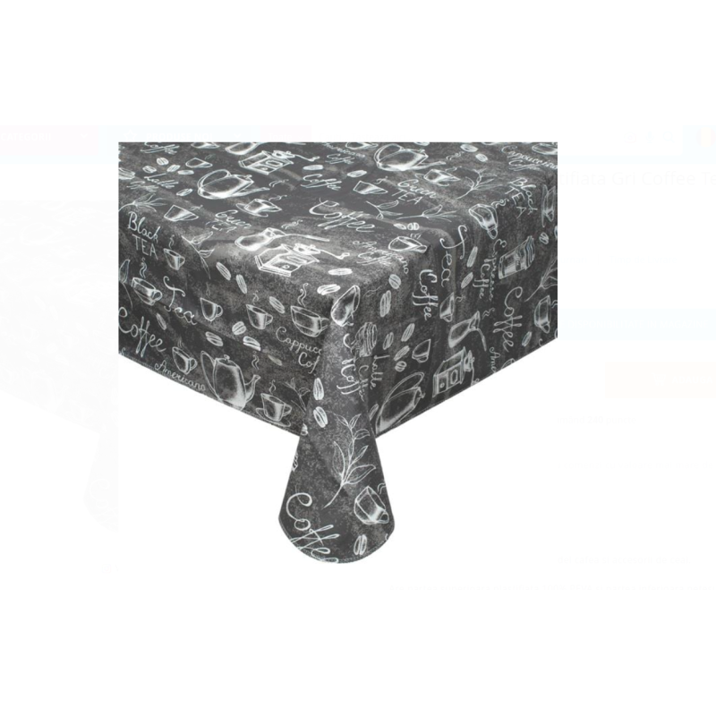 Fata de Masa Plastifiata Gri Coffee Tea 180x140cm