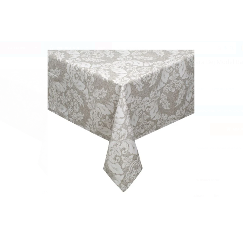 Fata de Masa de Vara Bej Model Baroc 180x140cm