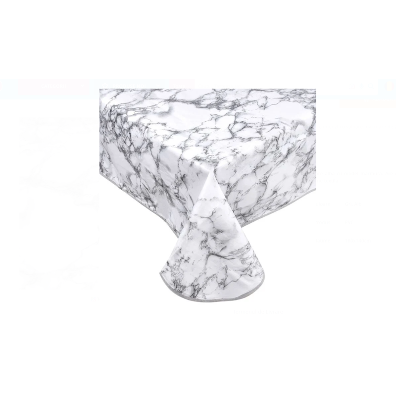 Fata de Masa Plastifiata Alba Marble 180x140cm