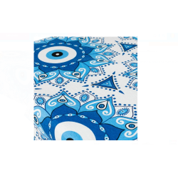 Fata de Masa de Vara Ecru Ochi Albastru Bleu 180x140cm