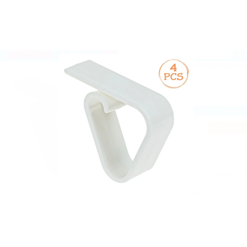 Cleme Albe din Plastic Fixare Fata de Masa - 4buc